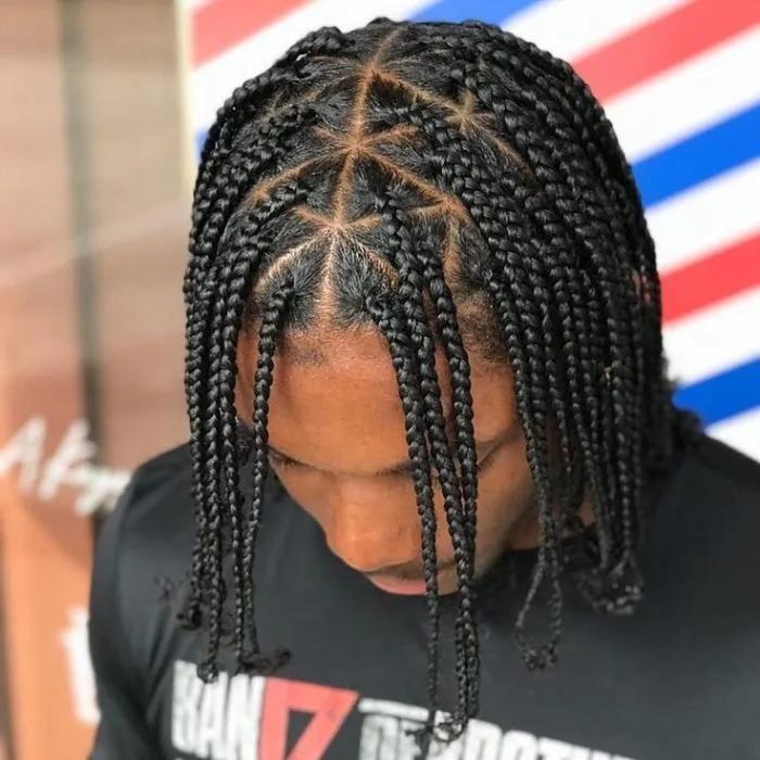 Box Braids homme professionnelles au salon de coiffure